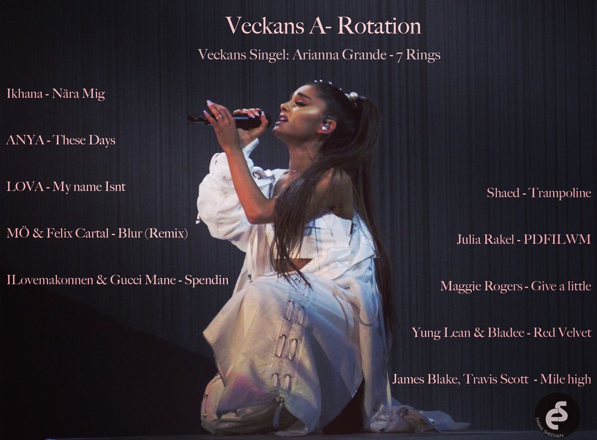 💛Ny vecka💛

Veckans singel är ”7 Rings” av Ariana Grande! Ariana Grande är tillbaks med en fruktansvärt stark singel. Fans älskar den och hatare älskar den i smyg, precis som de ska vara när en hit har landat. 

Fortsatt trevlig måndag på er!💛