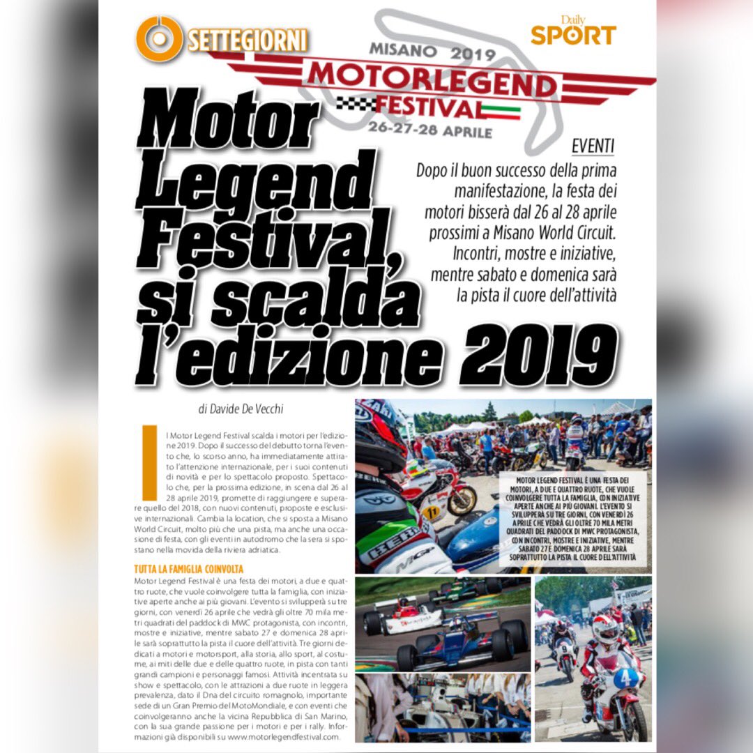 DailySPORTol's tweet photo. @MotorLegendFest si scalda l’edizione #2019 
Dal 26 al 28 #aprile a #misano #world #circuit 

#motor #motorbike #car #auto #moto #motorlegendfestival #italy #misanoadriatico #romagna https://t.co/wRQfgZxzlF