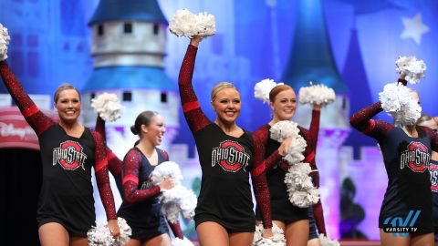 OhioStAthletics's tweet photo. 🗣Three cheers for @OSU_SpiritSquad 

🏆 @Brutus_Buckeye wins his second national championship in last 5 years
🥇@OhioStateDT takes D1A Pom competition 
🥈 Cheer is national runner-up, highest finish since 2001

📸 https://t.co/T9YNtRX2i5 
#GoBucks https://t.co/dTifdpXgNn