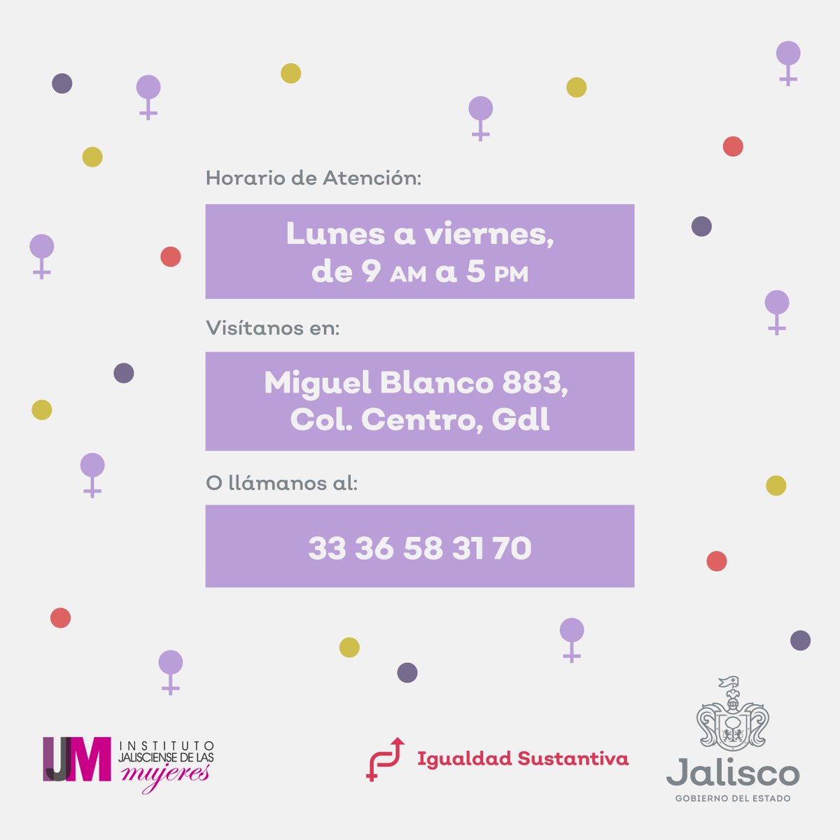 Estos son nuestros servicios; conócelos y acércate. No estás sola, #SomosAliadas.