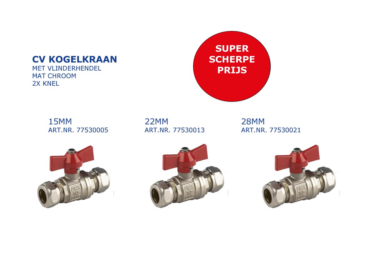 Mailactie week 4: Deze week de CV kogelkranen super scherp geprijsd. Ga snel naar webshop.salo.nl/mailactie/