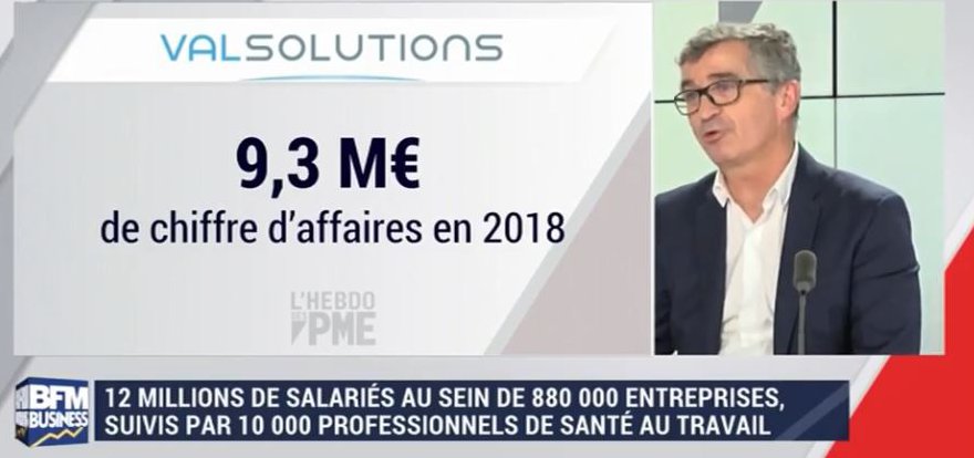 Découvrez l'itw vidéo de <a href="/DidierTrutta/">Didier Trutta</a>, PDG de <a href="/Val_Solutions/">Val Solutions</a> pour l'Hebdo #PME sur <a href="/BFMTV/">BFM</a>, #Santé, #Prévention ,#Travail, bit.ly/2RDrtLA,