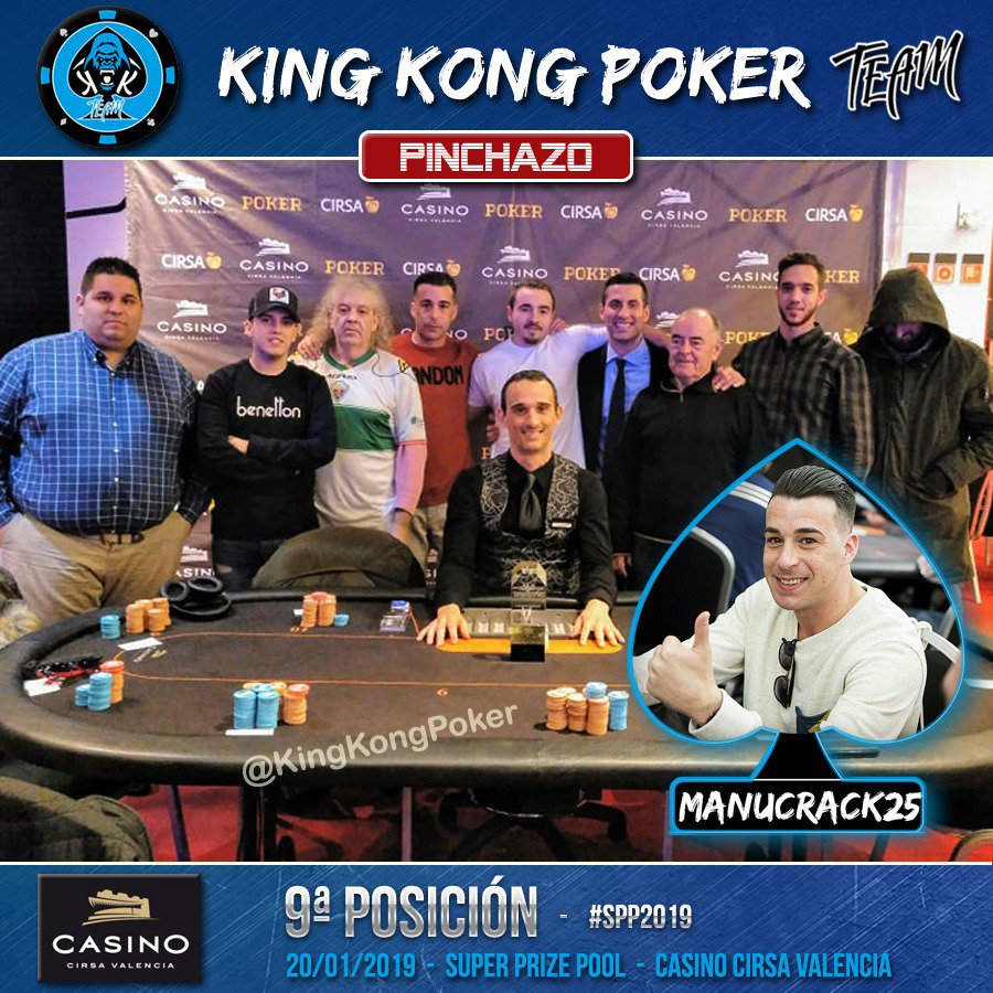 KingKongPoker's tweet photo. 📌PINCHAZO #KingKongLive #SPP2019 @PokerCasinoVlc
Finalmente🦍@manumontes_1981 termina su andadura en el festival en 9ª posición🎯
Otros dos #KKompañeros acabaron en premios:
🦍#Paco14 12º
🦍#Pelusa 26º
Ver mas pinchazos en la web:
👉https://t.co/dxfGImqM1G
GG👏👏#Kinkones https://t.co/W0MTGk7LHD