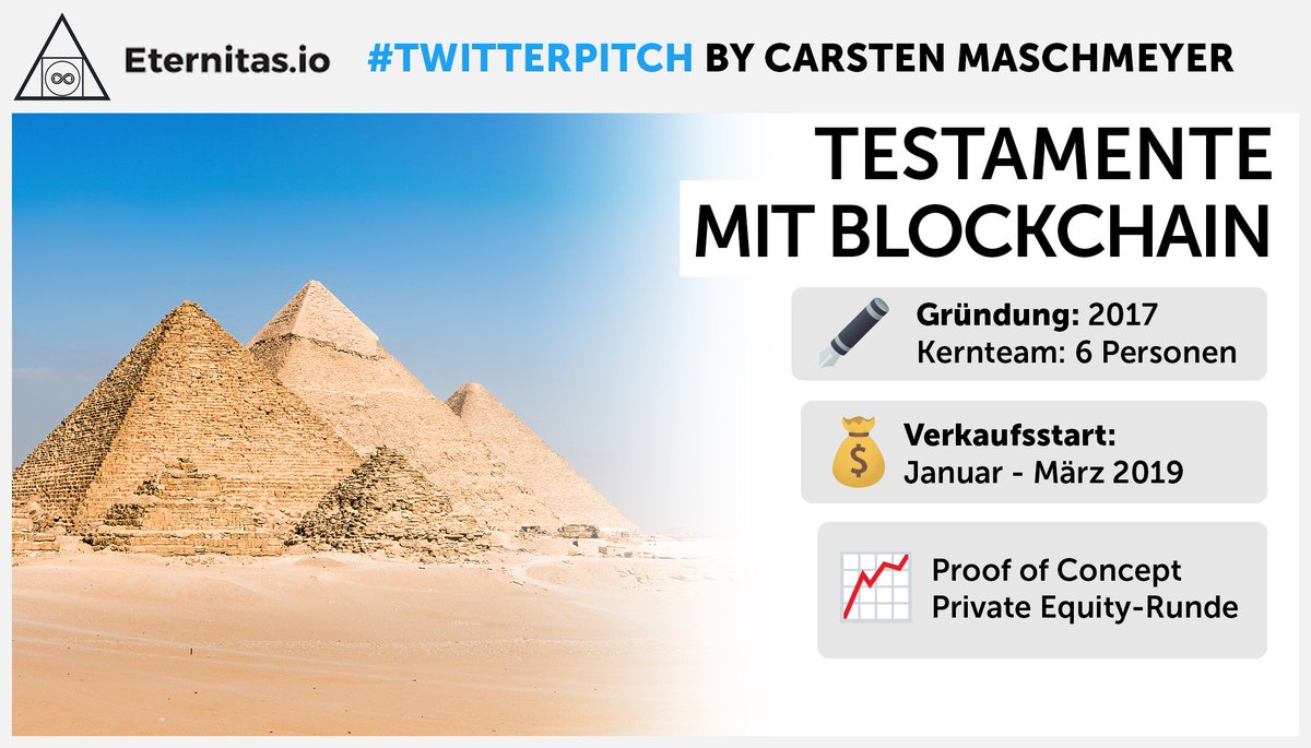 Los geht’s mit @Eternitas! #Blockchain wird oft als kurzlebiger Hype kritisiert, zuletzt im #McKinsey Report. Experten verteidigen aber auch die Technologie. <a href="/t3n/">t3n Magazin</a> hat erst heute geschrieben, dass es viel mehr sei als nur #Bitcoin. Wieso glaubt ihr daran? #Twitterpitch