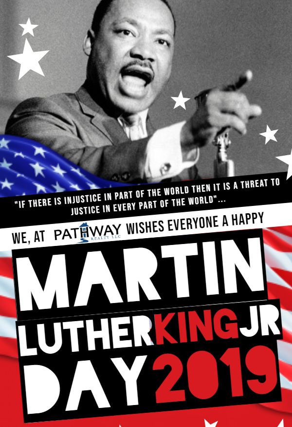 RealtyPathway's tweet image. “If there is injustice in part of the world then it is a threat to justice in every part of the world….”

We, at Pathway Realty, wishes everyone a happy Martin Luther King Jr. Day!