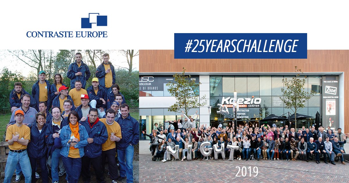 ContrasteEurope's tweet photo. Happy #25anniversary Contraste Europe! 🎂 🎉Started off with a few people &amp; moved to 2019 with more than 450 Contrasters! The perfect occasion to make a #25yearschallenge 😉Thanks to our collaborators, partners &amp; clients contributing every day to make Contraste Europe a success! https://t.co/1LXw2bJqbR