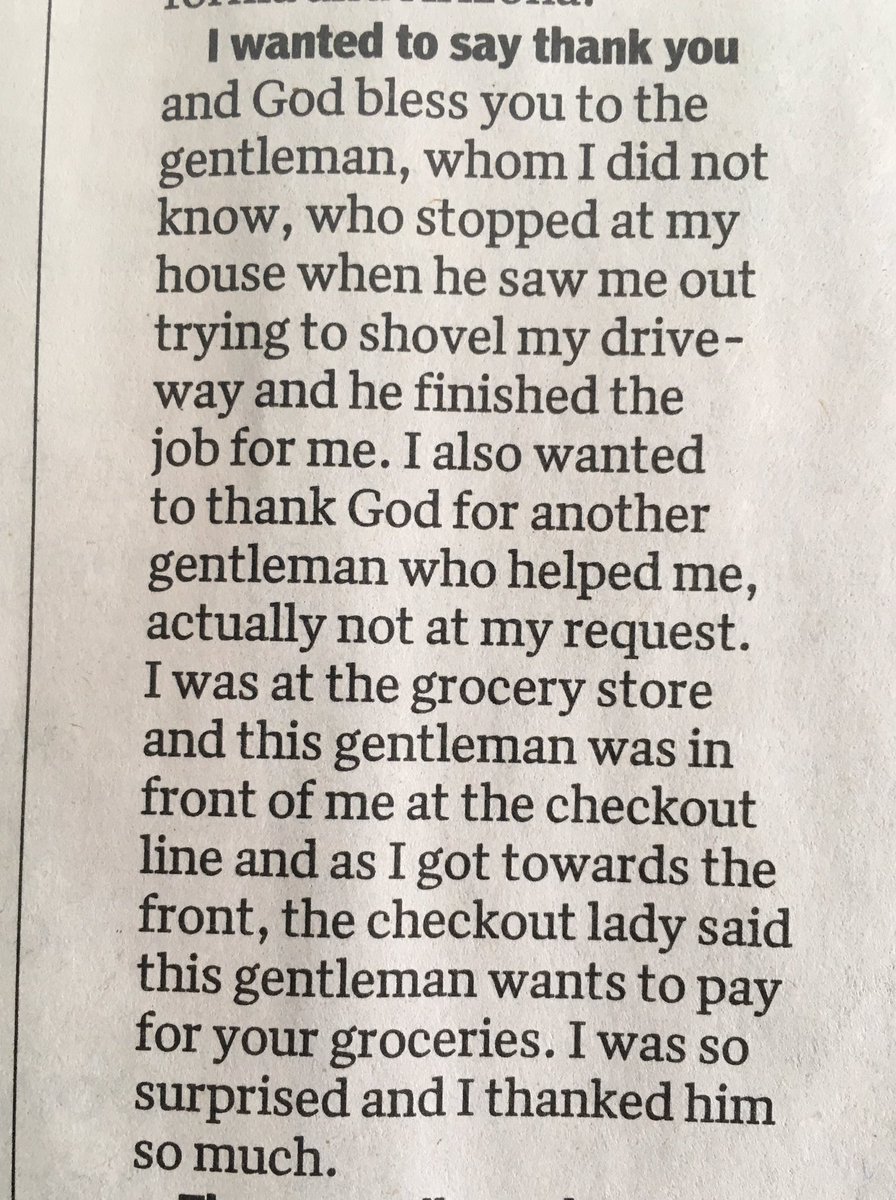 cookie8010's tweet photo. The comment below is in today’s @columbiatribune Trib Talk column. Given all the ugliness, it does my heart good to see simple acts of neighborly kindness. #GoodDeeds #KindnessStrong https://t.co/nCNXyJjmAq