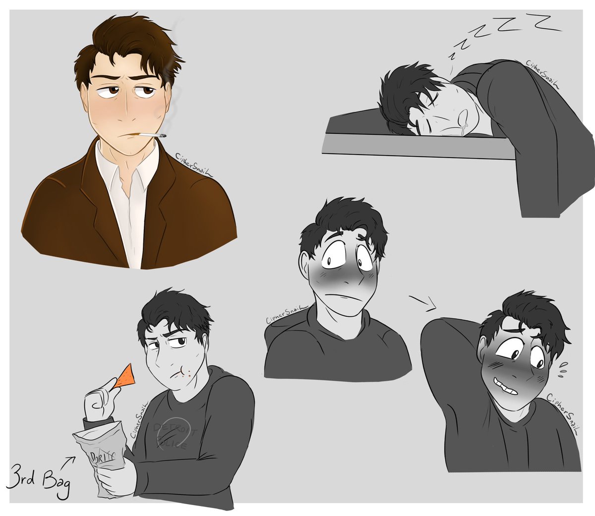 ciphersnail's tweet photo. Some more Human Connorβs. #dbh #detroitbecomehuman #humanconnor #reverseau https://t.co/Uu6NjWybdC