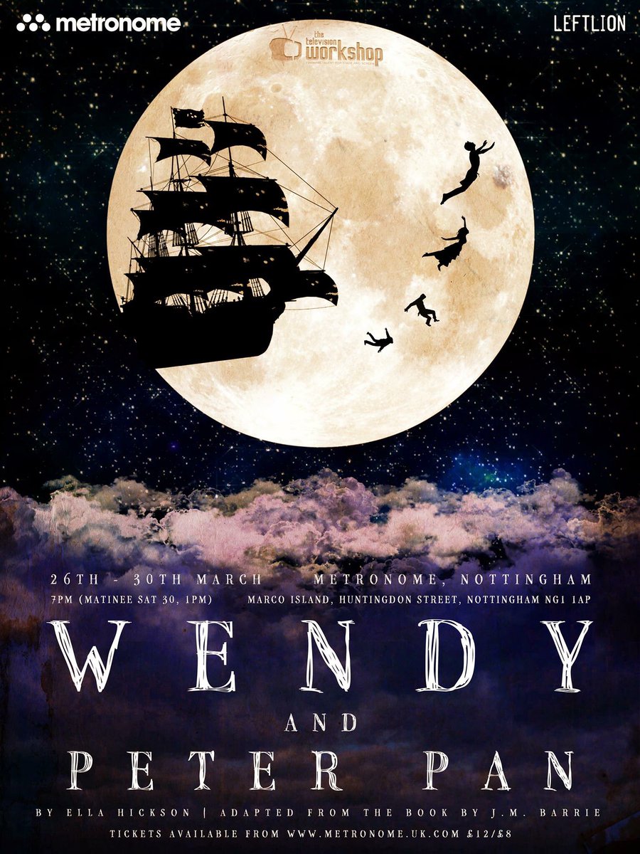ttvworkshop's tweet photo. WORKSHOP PLAY SEASON 2019: Wendy &amp; Peter Pan on sale now! A new twist on the classic adventure for the whole family, at an exciting new venue in Notts @MetronomeNotts @Confetti_ICT https://t.co/lRD57xzWCM https://t.co/Y5ciHgIRVy