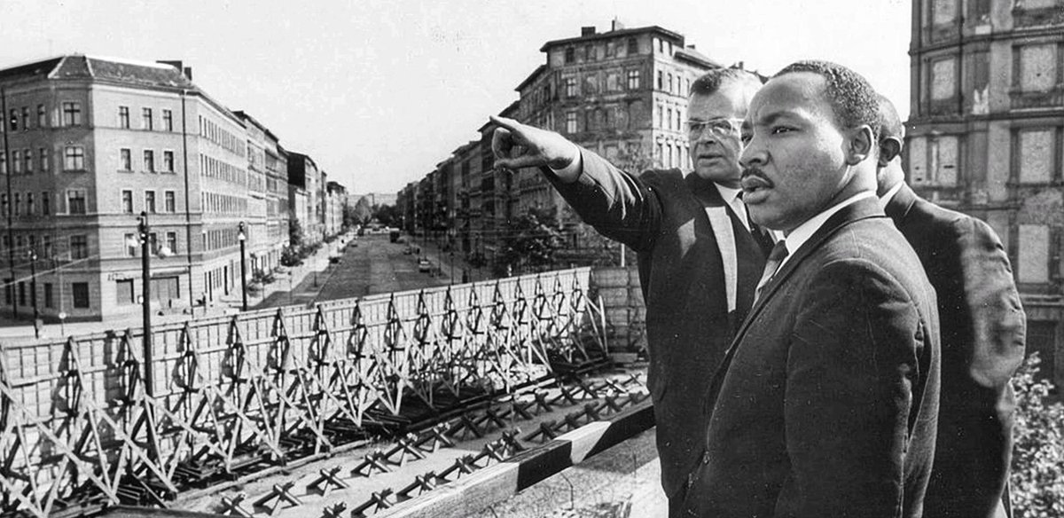 Martin Luther King Jr. : “For here on either side of the wall are God’s children and no man-made barrier can obliterate that fact.”
MLK....1964 BERLIN WALL.
#NoWallEver