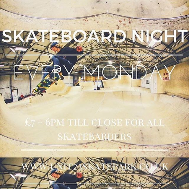 Bored of the dark wet nights? We’re still running our priority nights! Tonight is skateboard night, get a session from 6pm-10pm for only £7! The park is still open to all other users as normal. #skateboardnight