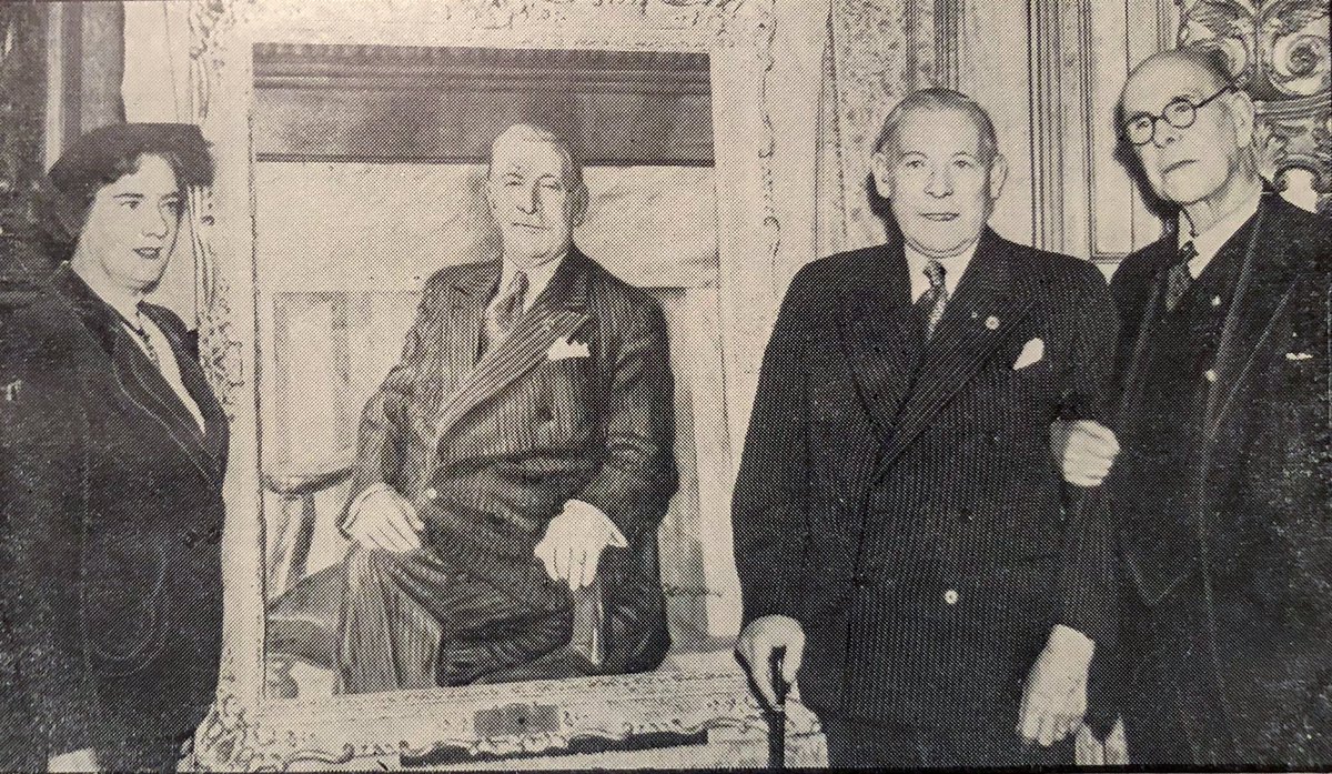Rangershistory Di Twitter The Ceremony To Unveil The Iconic Portrait Of Bill Struth Which Hangs In The Trophy Room Was Held On 15th May 1953 At Glasgow City Chambers Pictured With Mr iconic portrait of bill struth