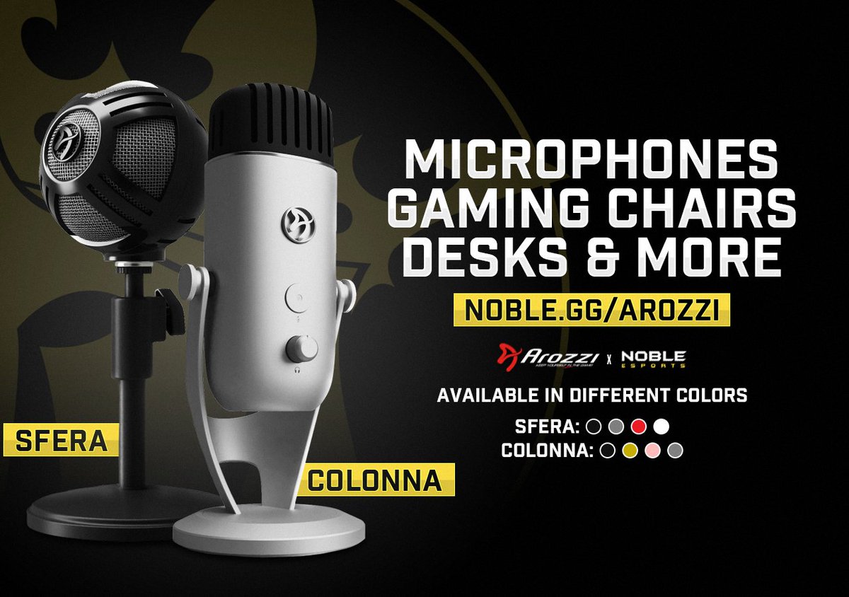 NobleGG's tweet photo. Did you know that not only does @ArozziChairs offer amazing chairs and desks to upgrade your set up - but they also have microphones? Continue to optimize your set up today!

💰 Use code "StayNoble" for 10% off!
🛒 https://t.co/HzZTh2GWIi https://t.co/QP31zjVxhx