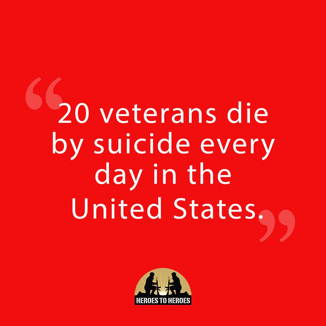 Heroes to Heroes is working reduce the number of veteran suicides everyday. Read more about our mission and how you can get involved here: bit.ly/2RoY83q. #heroestoheroes