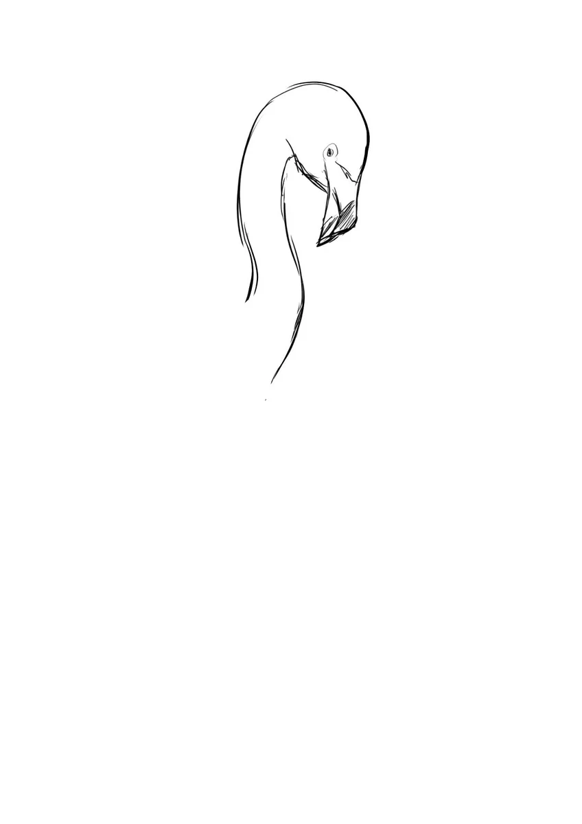 描くのが途中でめんどくさくなったフラミンゴのイラストの完成の姿が面白いと話題に