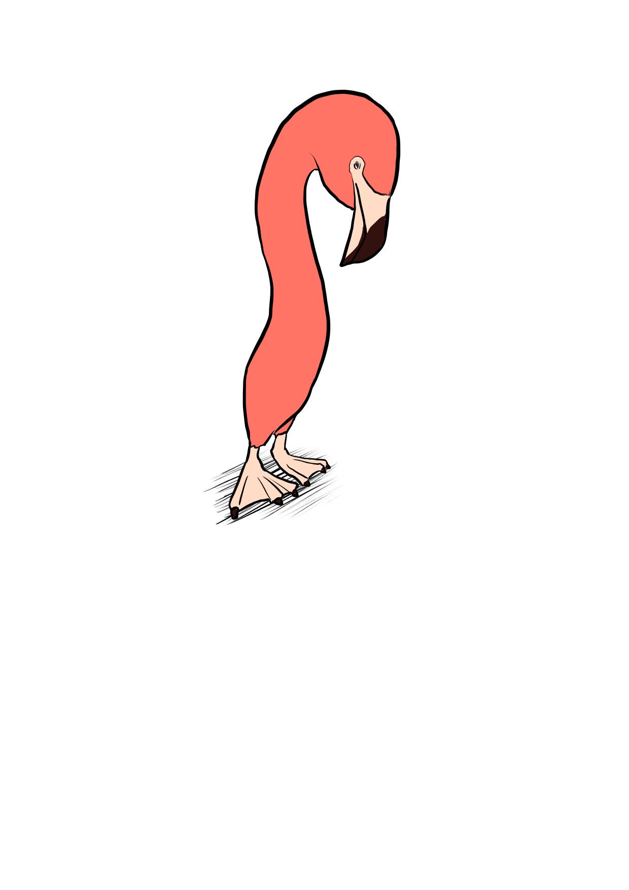 描くのが途中でめんどくさくなったフラミンゴのイラストの完成の姿が面白いと話題に 話題の画像プラス 描くのが途中でめんどくさくなったフラミンゴのイラストの完成の姿が面白いと話題に 話題の画像プラス