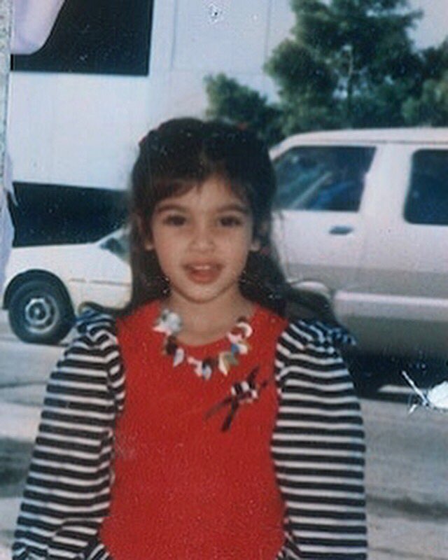 KimKardashian's tweet image. I actually remember this day. I was staying with my grandma &amp;amp; grandpa in San Diego and she got me this dress from her kids clothing store and we had to stop and take a picture because that’s what grand parents do 🤗❤️📷