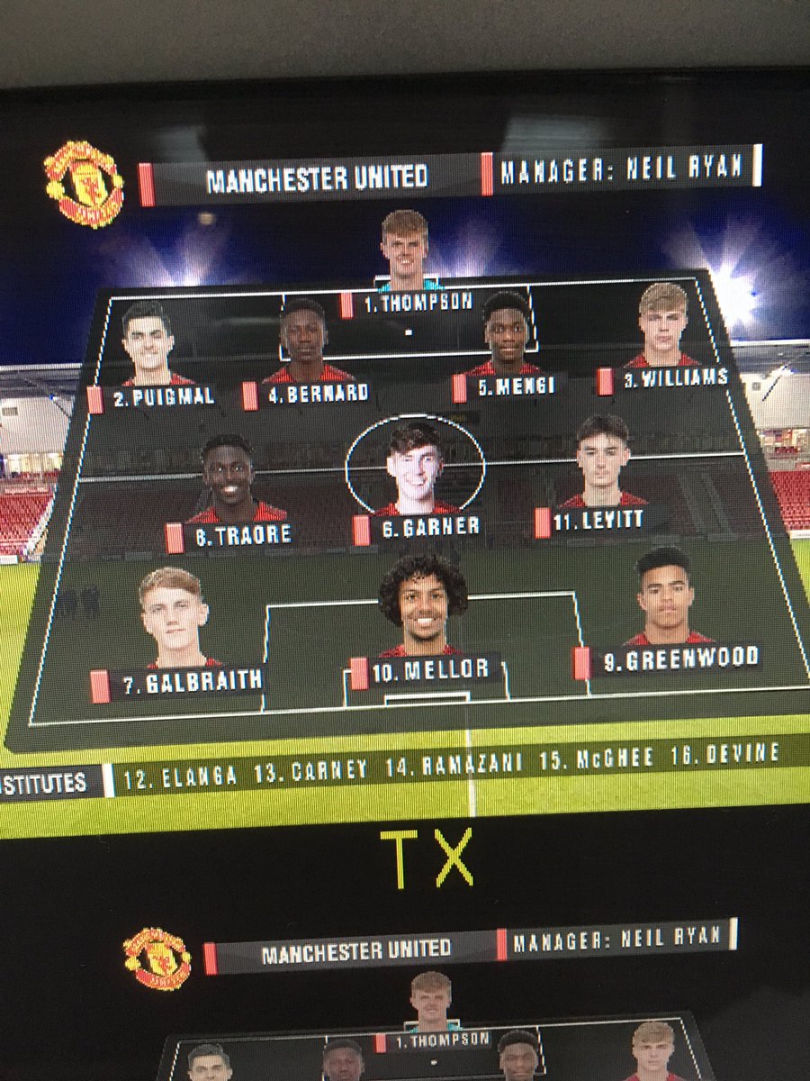 #MUFC team v Brighton in the FA Youth Cup... Live from 1830 on #MUTV