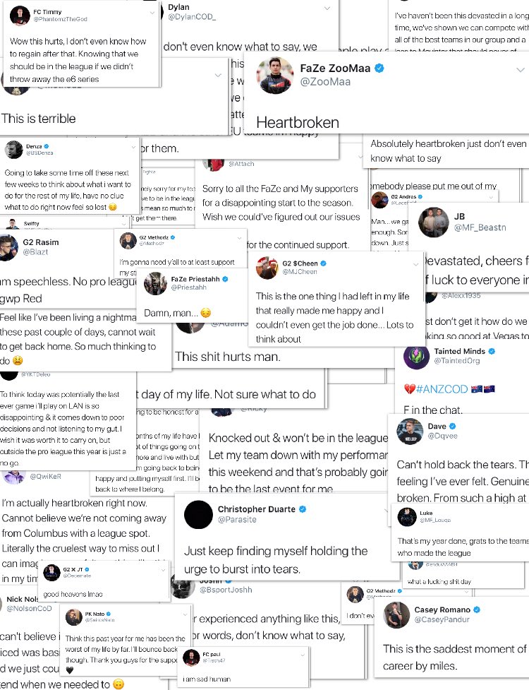 Morganp21_'s tweet photo. Actually sad stuff. You hate to see this happen to the pros we’ve loved for so long :/ #CWLQualifier https://t.co/eSaeGdREL2
