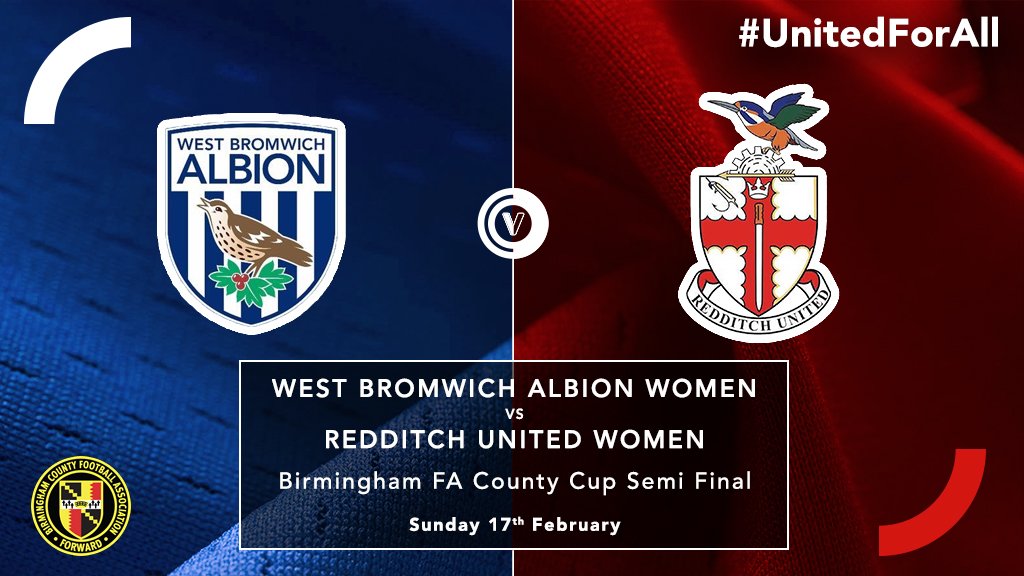 CUP FIXTURE: It's set to be an exciting Semi Final as The Reds travel to <a href="/WBAWomen/">West Bromwich Albion Women</a> in the <a href="/BirminghamFA/">Birmingham County FA</a> County Cup.

More details to follow.

#UnitedForAll