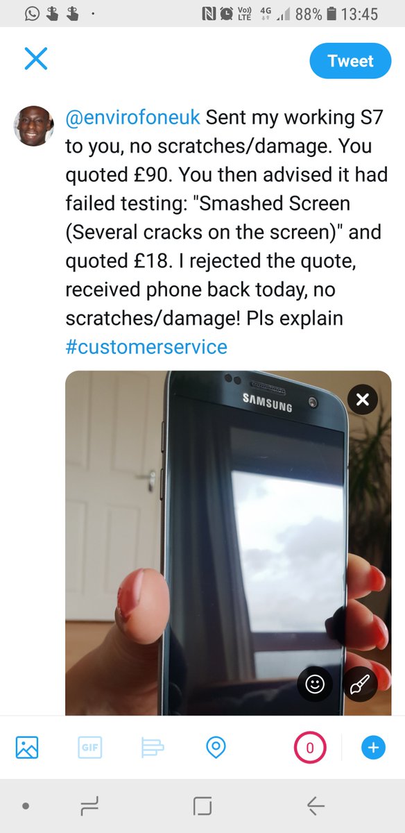 MickoDicko's tweet photo. @envirofoneuk Thank you for not responding to, and subsequently deleting, my attached tweet. How very professional of you. Thankfully, your competitors are a lot more customer-focused. #badcustomerservice #customerservice https://t.co/fKHewpmjKz
