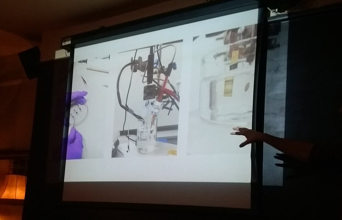 jenny_molloy's tweet image. At #cafesynthetique by @SynBioSRI we are hearing from 2018 #biomakerchallenge teams. Up now, a biosensor for women&apos;s health. The team is from clinical, material science, biochemistry and interaction design backgrounds (and were winners of the Biomaker Spirit Award!)