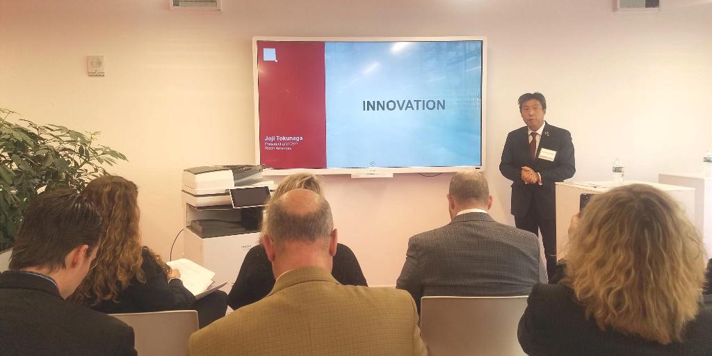RicohTweets's tweet image. Joji Tokunaga, President and CEO of Ricoh Americas, addressed media &amp;amp; analysts in NYC to unveil our new Dynamic Workplace Intelligence approach and Intelligent Device technology. bit.ly/2FGKjds #WorkSmarter #WorkIntelligently #IntelligentWorkplace
