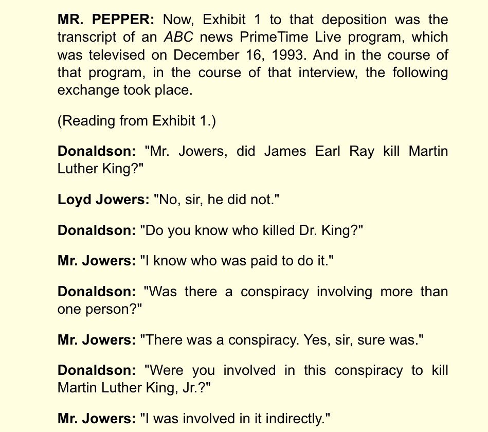During The MLK Assassination Trial The Owner Of Jim’s Bar & Grill Then 73yrs Old And Under Immunity Confessed To Sam Donaldson On ABC Prime Time That James Earl Ray Was Infact A Patsy And Didn’t Shoot  #DrKing  #MLKDay  