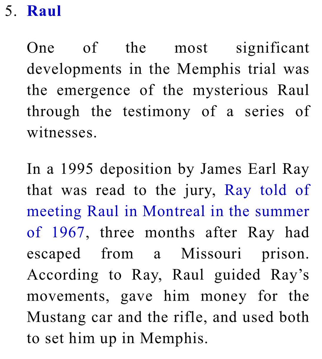 Loyd Jowers Also Confessed That The Gun Runner Who Brought Him The Murder Weapon Name Was Rual A Mysterious Hispanic Looking Man And Government Agent Who Met & Framed James Earl Ray Summer Of 1967 While On The Run In Canada A Few Months Before  #DrKing Was Assassinated  #MLKDay  
