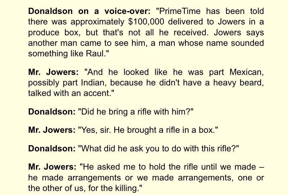 Loyd Jowers Also Confessed That The Gun Runner Who Brought Him The Murder Weapon Name Was Rual A Mysterious Hispanic Looking Man And Government Agent Who Met & Framed James Earl Ray Summer Of 1967 While On The Run In Canada A Few Months Before  #DrKing Was Assassinated  #MLKDay  