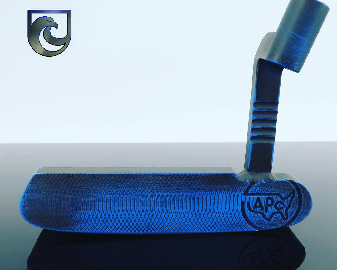 American Putter Company is Proud to offer the Black &amp; Blue Battle Worn Finish for your Right or Left Hand Custom Oak Dale Putter!
Select from Carbon or Stainless. Select your engraving &amp; choose from all APC options! Only Available in our APC Custom Shop. #Putters #APC #Golf