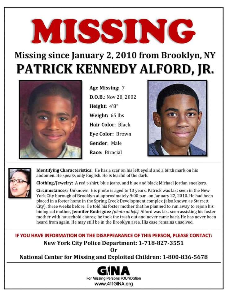 MELDELORTBK's tweet photo. @NancyGrace @DrOz This young man went missing at age 7 from a foster care home, while the foster care parent threw out trash DOWN THE HALL.  Tomorrow makes 9 years.  Please help. Patrick Kennedy Alford @nancygrace @droz https://t.co/vXT6EUYN3o