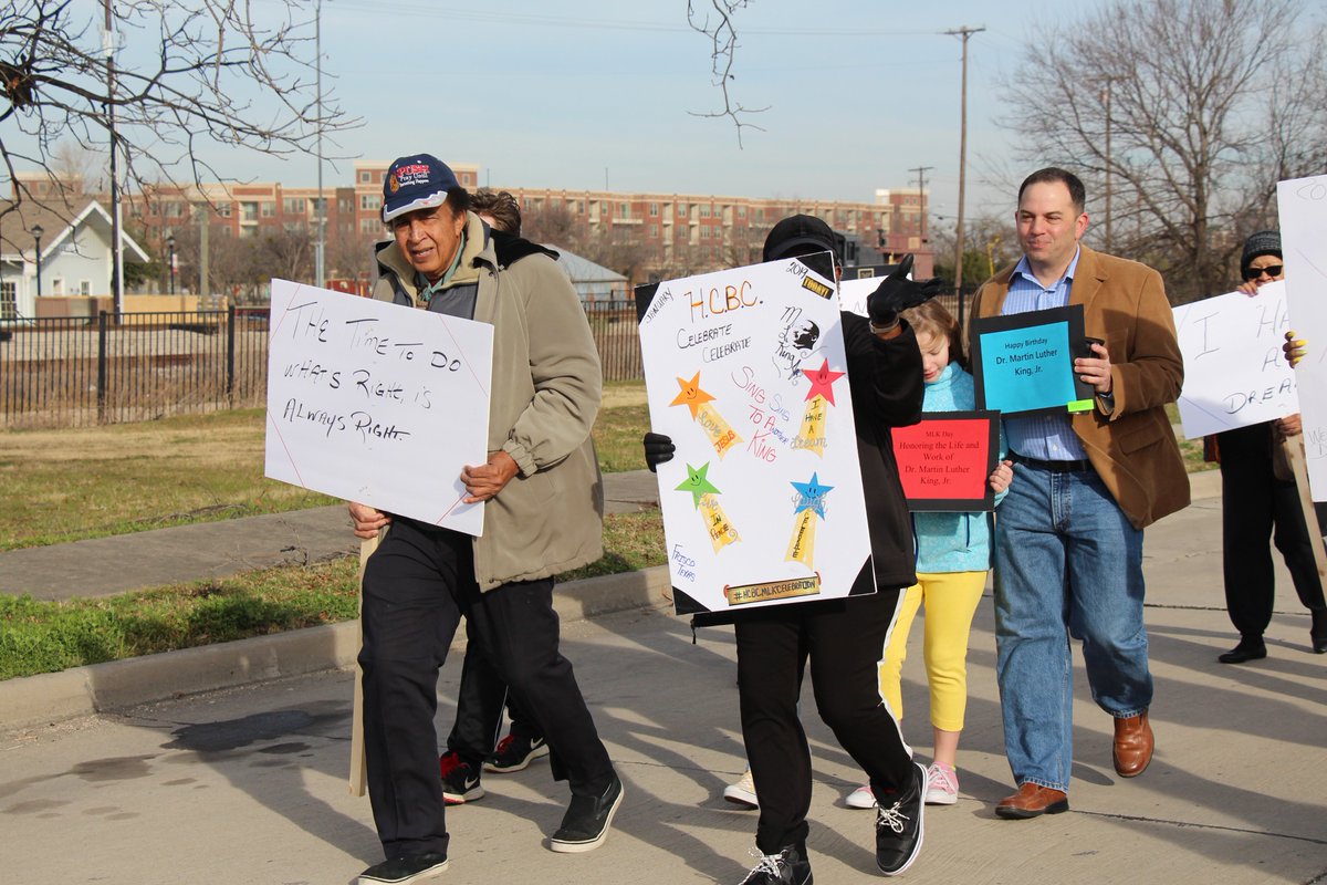 CityOfFriscoTx's tweet photo. This morning, community members gathered to honor Dr. Martin Luther King, Jr. with a ‘Birthday Celebration and Peaceful March for Social Awareness’. The march began at Frisco Square Blvd. and 1st Street continued south on 1st to Ash Street. https://t.co/DHWdUzZ8J8