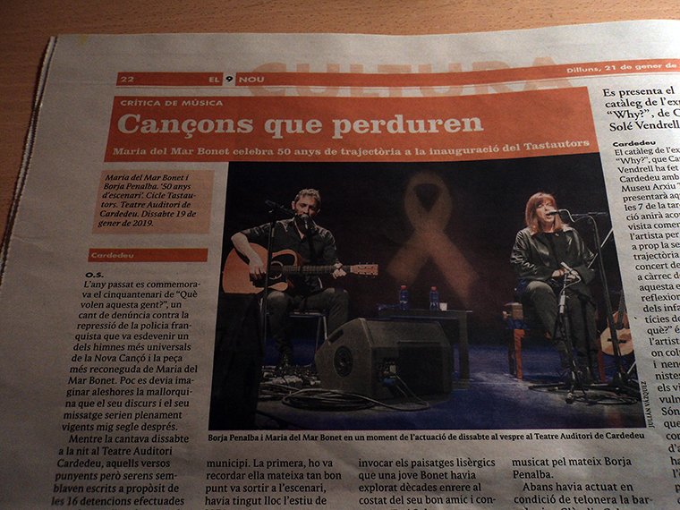 Concert inaugural del <a href="/Tastautors/">Tastautors</a> #Cardedeu amb @mmarbonet acompanyada per <a href="/BPenalba/">Borja Penalba</a> Abans va actuar <a href="/_ClaudiaCabero_/">Clàudia Cabero</a> tota una revelació de la cançó d'autor mediterrània. Ho expliquem a @EL9NOU_VOr

#Tastautors #Concerts <a href="/ajcardedeu/">Ajuntament Cardedeu</a> <a href="/mcordomi/">Marta Cordomí</a> <a href="/claudifito/">Claudi Fitó</a> <a href="/Laia_es/">Laia Estebaranz</a> <a href="/TeresaTerradas/">Teresa Terradas</a>