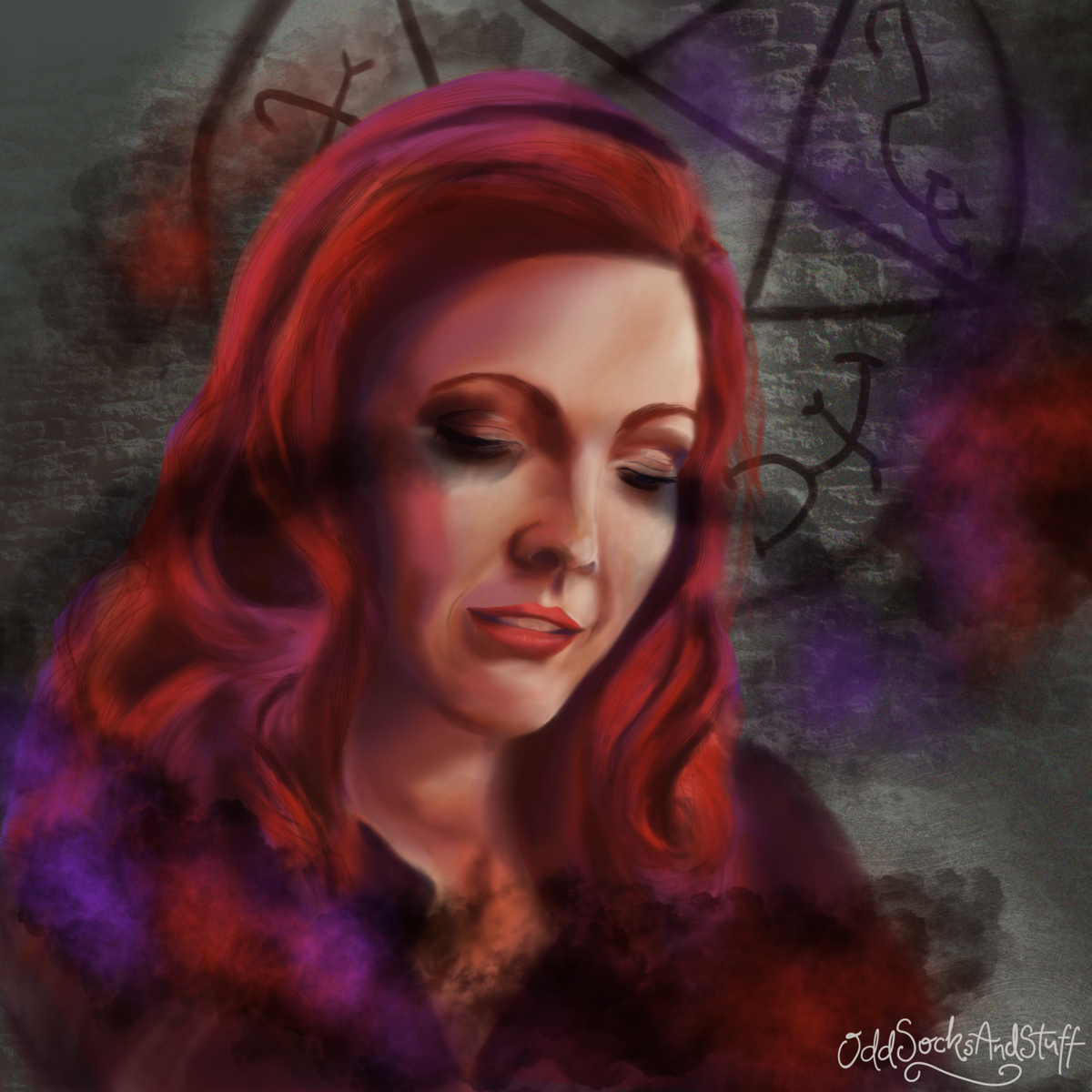 Daily Fan Works 
This art of Abaddon (<a href="/AlainaHuffman/">Alaina Huffman</a>) is by oddsocksandstuff on #Tumblr.
