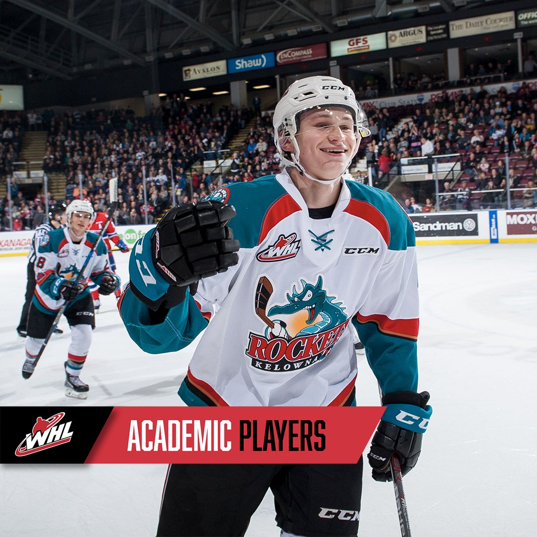 Kelowna_Rockets's tweet photo. Kaedan @Korczak21 was named the Rockets Academic Achiever for December! @TheWHL players recognized as Academic Achievers are observed as those striving to reach their full potential in their educational programs while balancing WHL commitments. 🍎🎓 https://t.co/9JLQVXPdEi