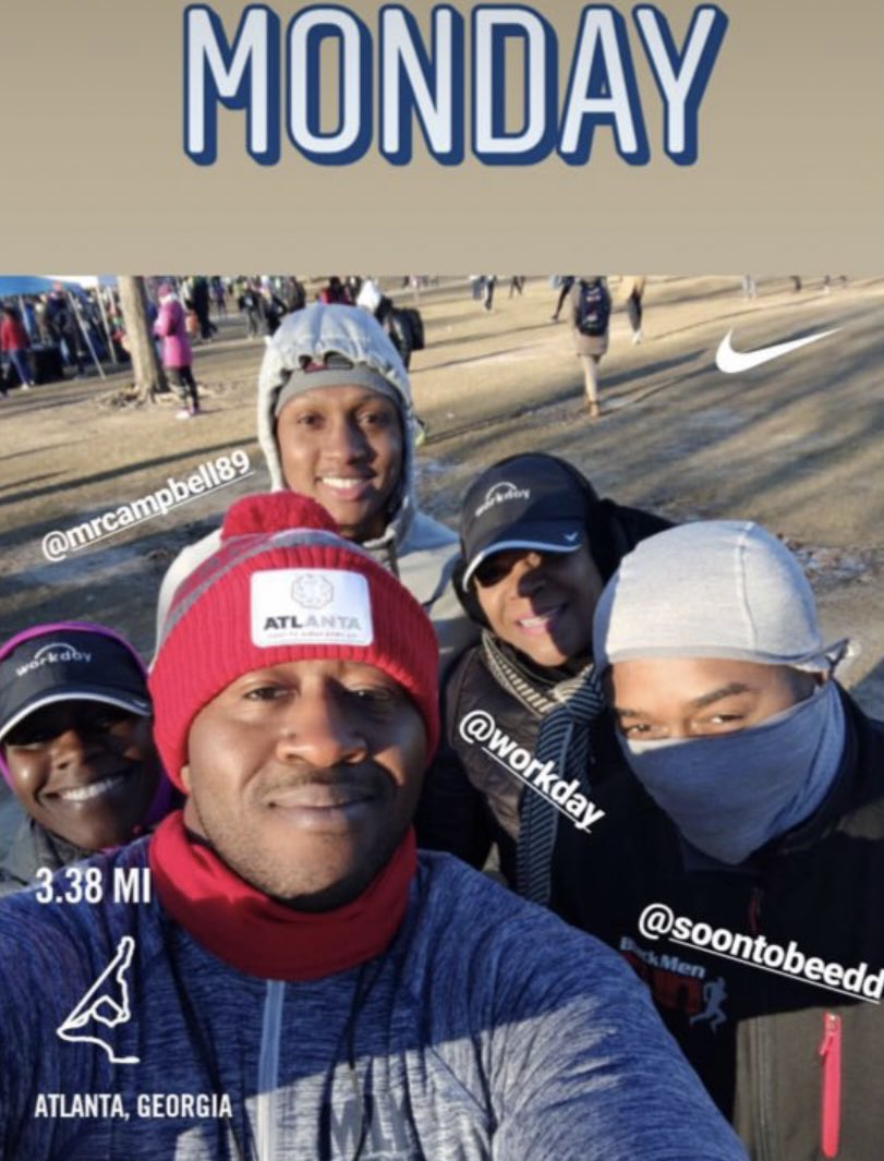 DrCSLPadgett's tweet photo. “So you mean to tell me, even though it was 22 degrees w an wind chill of 13, we are still gonna run?” Today’s #MLKDrumRun was an amazing event. So many different people here for a common purpose! #FitLeaders #fiteducators #atlanta #MLKDay2019 https://t.co/UeJQVbbrQV