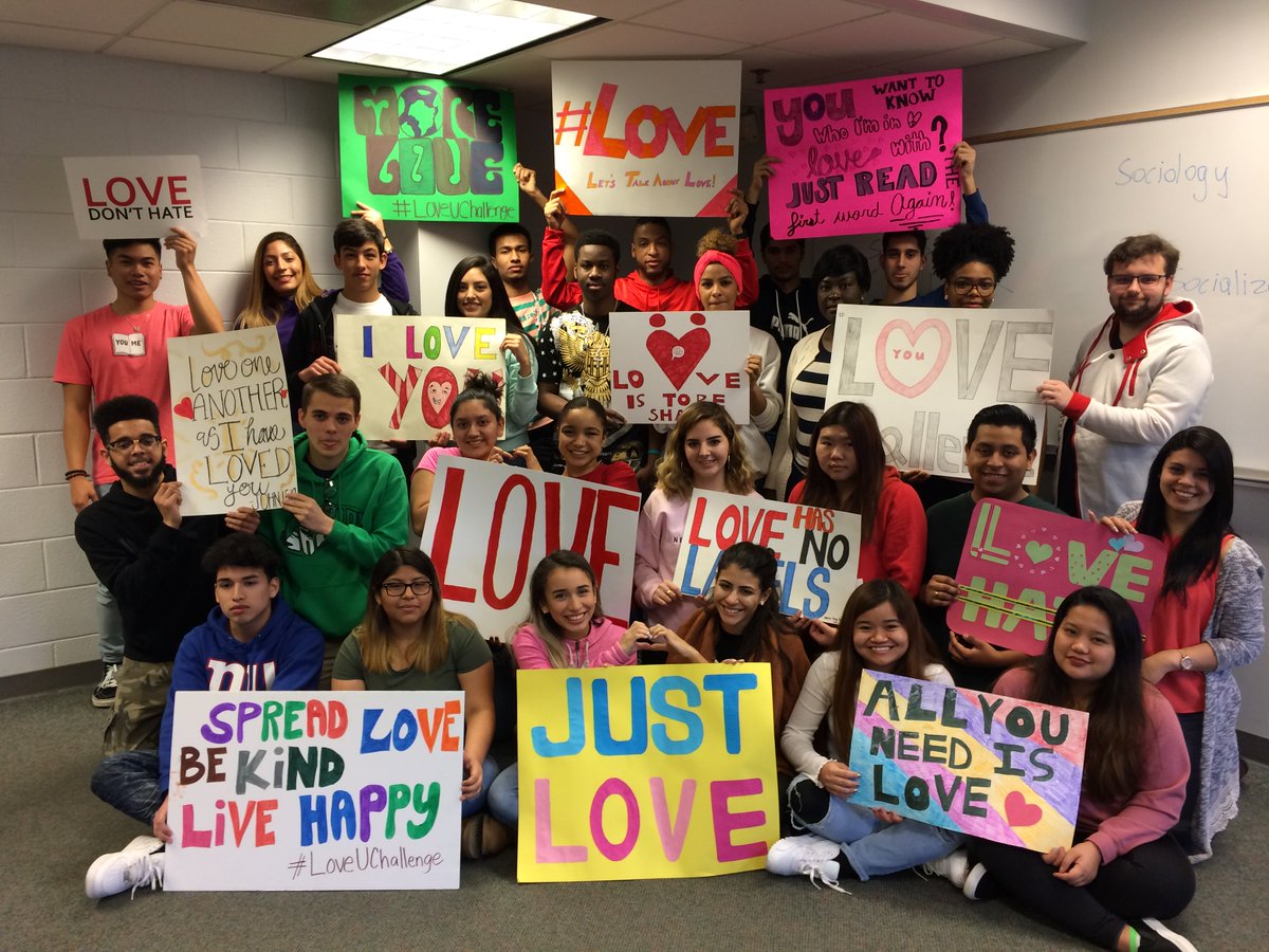 Leszek33's tweet photo. “I have decided to stick with love. Hate is too great a burden to bear.” - Martin Luther King, Jr. #MLK My @montgomerycoll Sociology students and I couldn't agree more! Spread LOVE not hate. Join the 🌍 movement! #LoveUChallenge ♥️ #MLKDay #MartinLutherKing https://t.co/biOMZ2PhbS