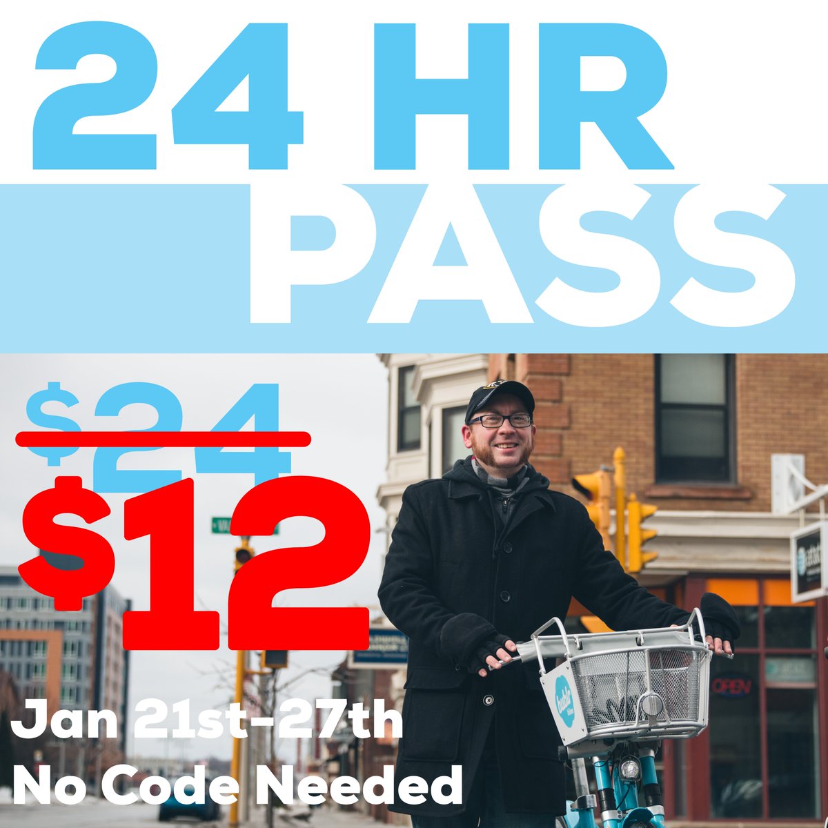 BublrBikes's tweet photo. All week long, in honor of #MkeMuseumWeek we are discounting our 24-Hr Bublr Pass from $24 to $12! Get out and ride to all the amazing museums #MKE has to offer! For more info on Museum week head to @visitmilwaukee website https://t.co/1168JNszTa https://t.co/0xbCvzYHv9