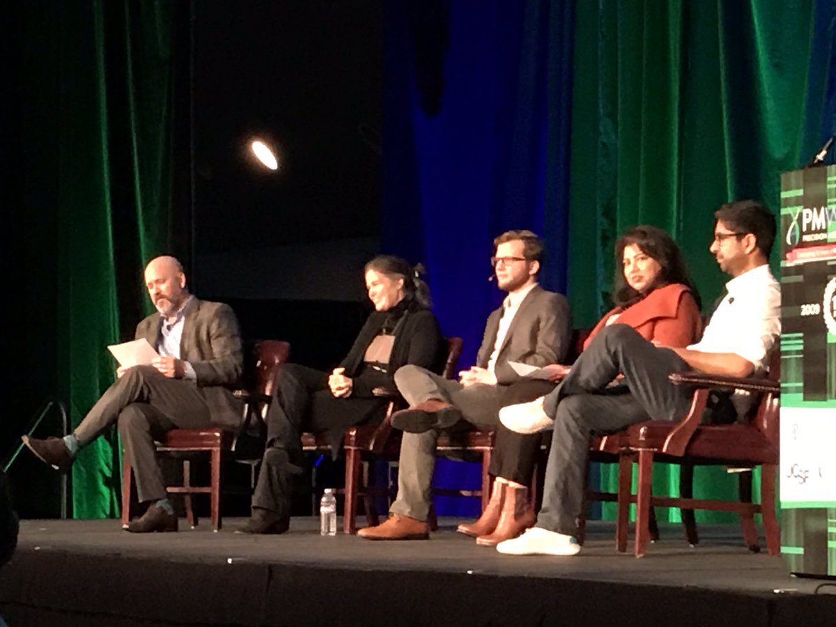 Great panel on stage! Demystifying #AI in Pre-clinical #DrugDesign and #DrugDiscovery! @biotechfounder @VijayPande @DaphneKoller @NuMedii @a16z @insitro @Numerate_Inc #PMWC19