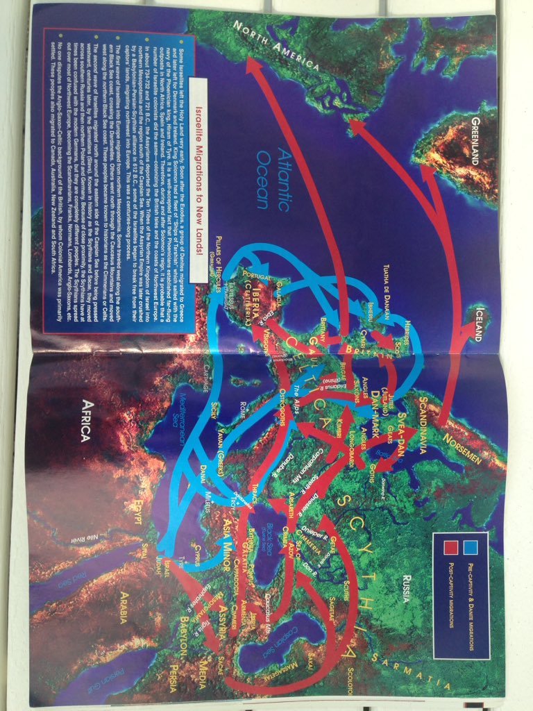 23. Migrations of House of Israel from the Middle East to Europe, Britain and America (From "America and Britain in Prophecy" by Raymond F McNair). The people of Joseph     inherited the birthright (1 Chr 5:2) and its blessings (Gen 49:22-26). #UnitedStatesInProphecy