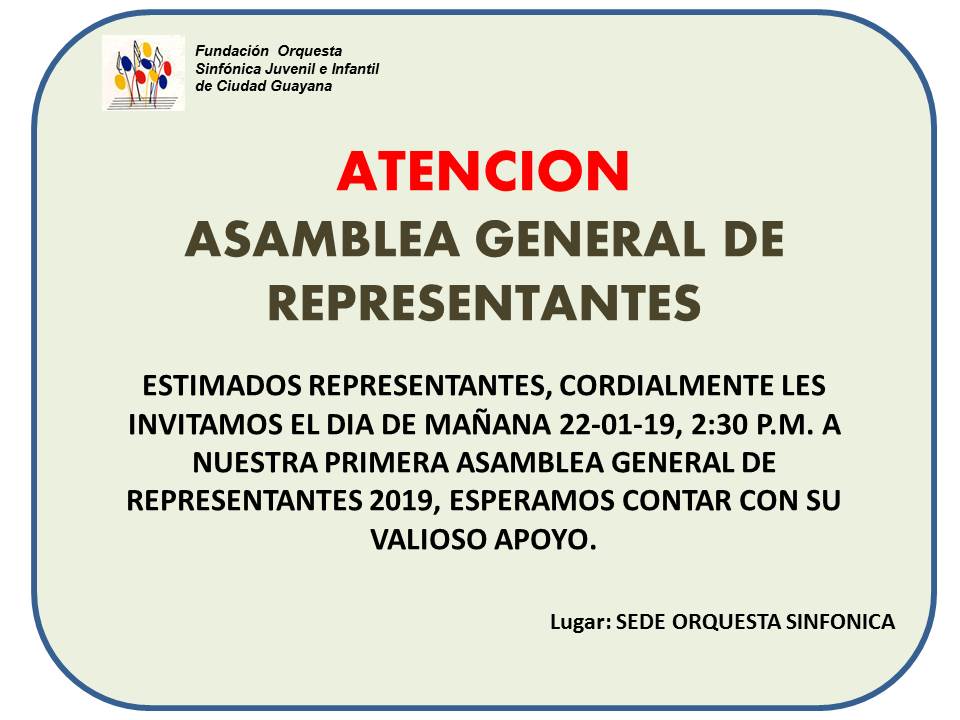 ASAMBLEA GENERAL DE PADRES Y REPRESENTANTES