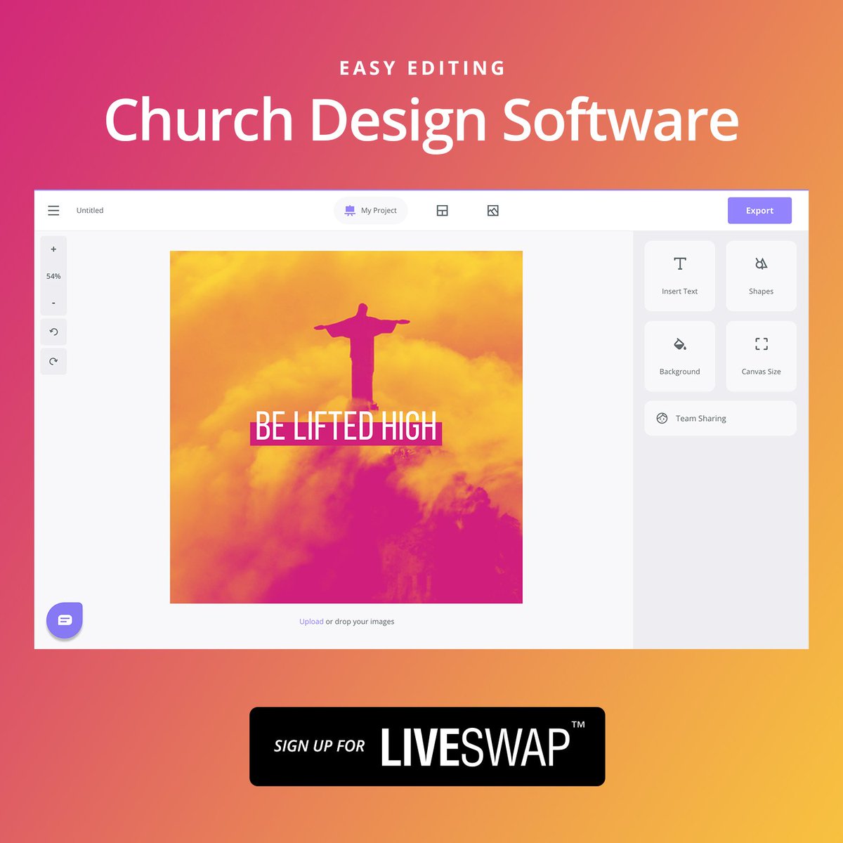Used by thousands of churches. Take back control of your church graphics with the first graphic design software for churches. Try LiveSwap, our simple graphic design platform.

#sermonseries #churchmedia #churchgraphics #crtvchurch #churchsigns #churchleaders #churchdesign