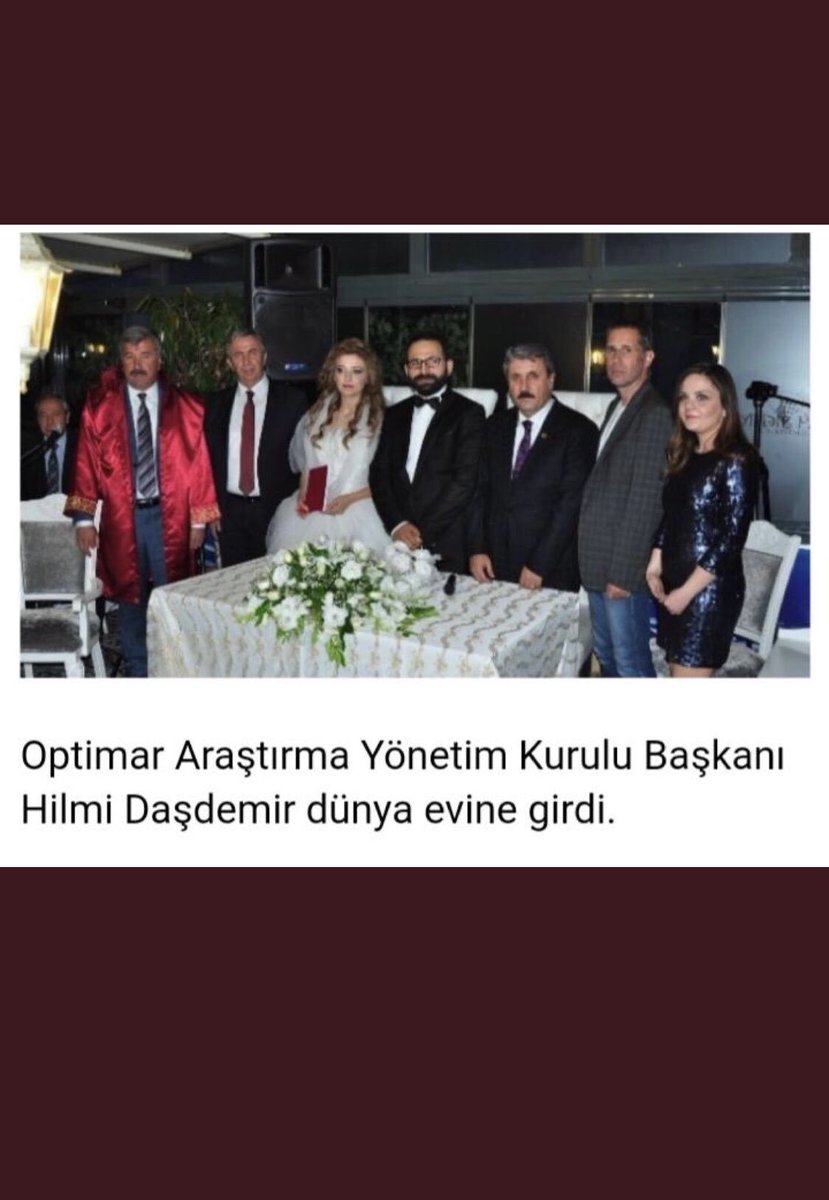 06melihgokcek's tweet photo. 1️⃣OPTİMAR ŞİRKETİNİN SAHİBİ HİLMİ DAŞDEMİR YAPTIĞIM ANKETLERDE MELİH GÖKÇEK SEÇİME GİRSE % 18 ALIYORDU  DEDİ.
DAŞDEMİR’İN NİKAH ŞAHİDİ MANSUR YAVAŞ.⤵️
KONUYU ANLADINIZ MI?😂 https://t.co/r18nsizhnf