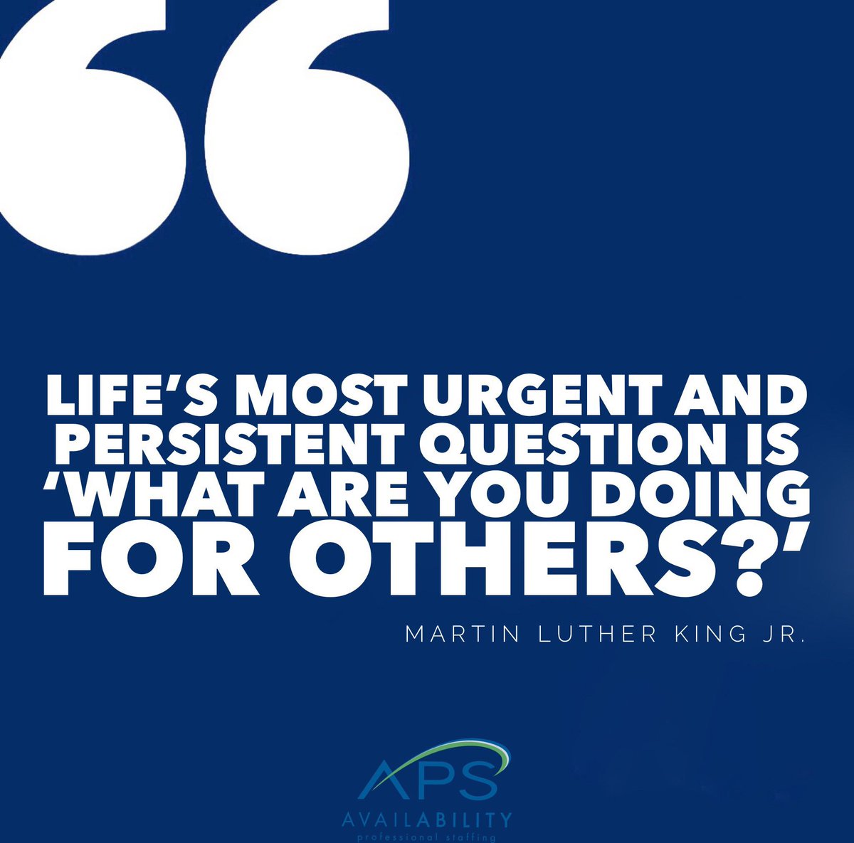 availabilityca's tweet image. We ask ourselves everyday,what are we doing for others?
.
We hope you all enjoy the three day weekend and that we never forget the reason for the holiday.
.
Let’s grow together in love so that the world may live as one.
.
#availabilityprofessionalstaffing #mlk #apsservices