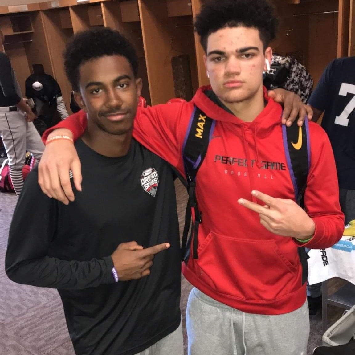 Jefflat4's tweet photo. Emmanuel Scott and Ian Moller two of best catchers in midwest out the class of 2021. Emmanuel (undecided) Ian (LSU) watch out these two! #future #mlkday #dreamseries #mlb #usbaseball #blackcatcher https://t.co/WEea2iFLM2