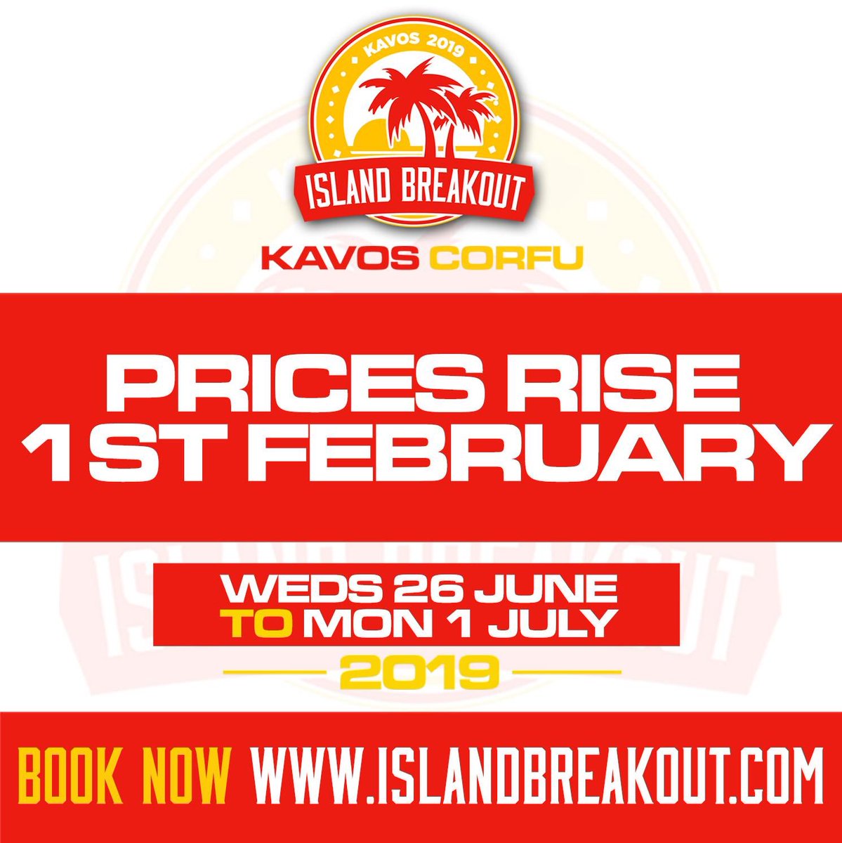 ⛔ Prices rise 1st February ⛔ Join us at Europe’s Wildest Urban Getaway — secure your spot by placing a deposit on islandbreakout.com

Club Parties 🌊 Pool Parties 🛥 Boat Parties 🏖 Beach Parties plus more #IslandBreakout <a href="/IslandBreakout/">Island Breakout</a>
