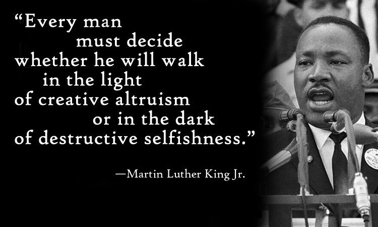 cnieuwhof's tweet photo. There is no them. There is only an us. // To continue the quote: “Whatever affects one directly, affects all indirectly. I can never be what I ought to be until you are what you ought to be, and you can never be what you ought to be until I am what I ought to be...”  #MLK https://t.co/37DZcDWkkZ
