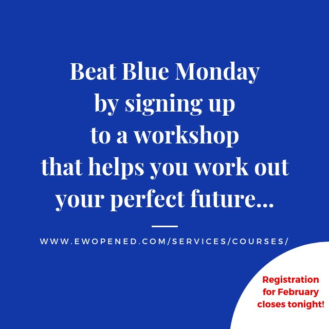 Last chance tonight to sign up for our February workshop! 
What are you waiting for?
ewopened.com/services/cours… 

#newjob #newcareer #newwork #newlife #newyearnewyou #coaching #lifecoaching #careercoaching #happiness #behappy
