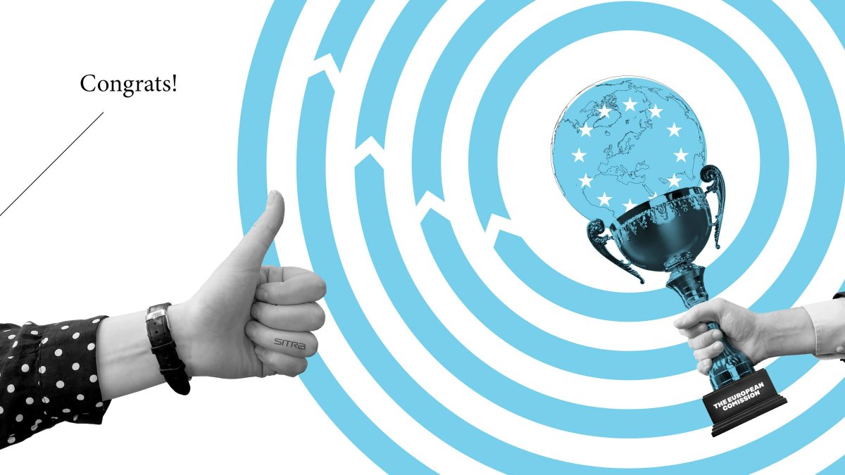 EUSciComm's tweet photo. The EU_Commission succeeds Sitra as winner of #TheCirculars Award.
Sitra congratulates the Commission for its leadership in making Europe a #circulareconomy pioneer!
#Davos2019 #CircularsAwards #WCEF2019
 https://t.co/HN4vw9gv5g …https://t.co/bNsebSV7UR https://t.co/S50AuQcQl8